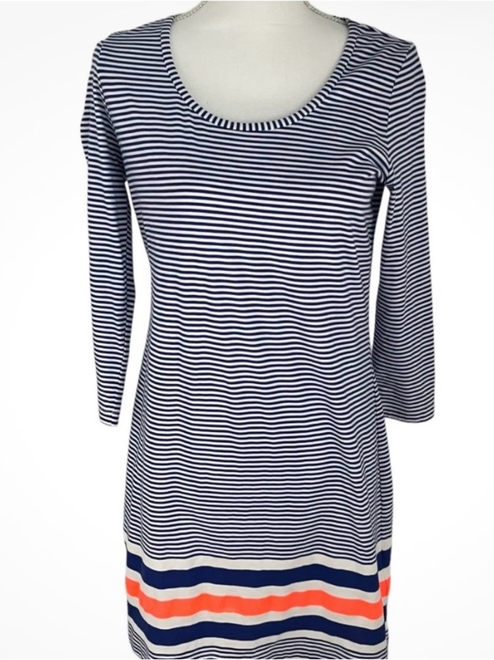Lilly Pulitzer Women’s Blue and White Striped 100% Cotton Shift Dress, Small